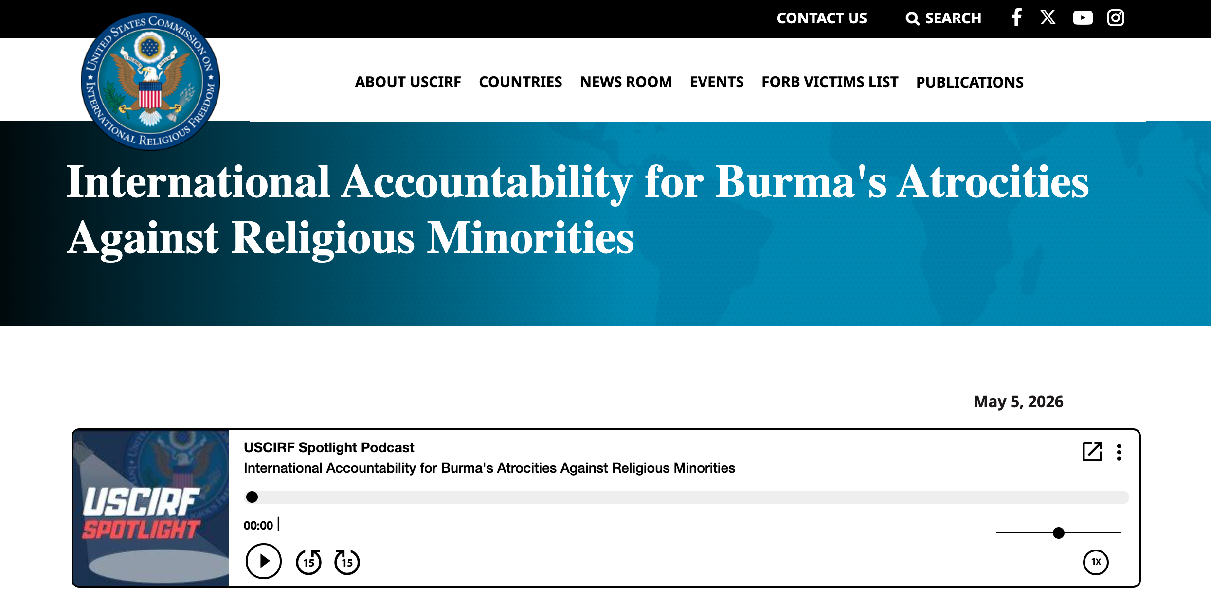 Tun Khin Featured in USCIRF Podcast Series on Justice and Accountability for Burma